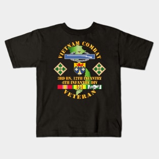 Vietnam Combat Infantry Veteran w 3rd Bn 12th Inf - 4th ID SSI Kids T-Shirt